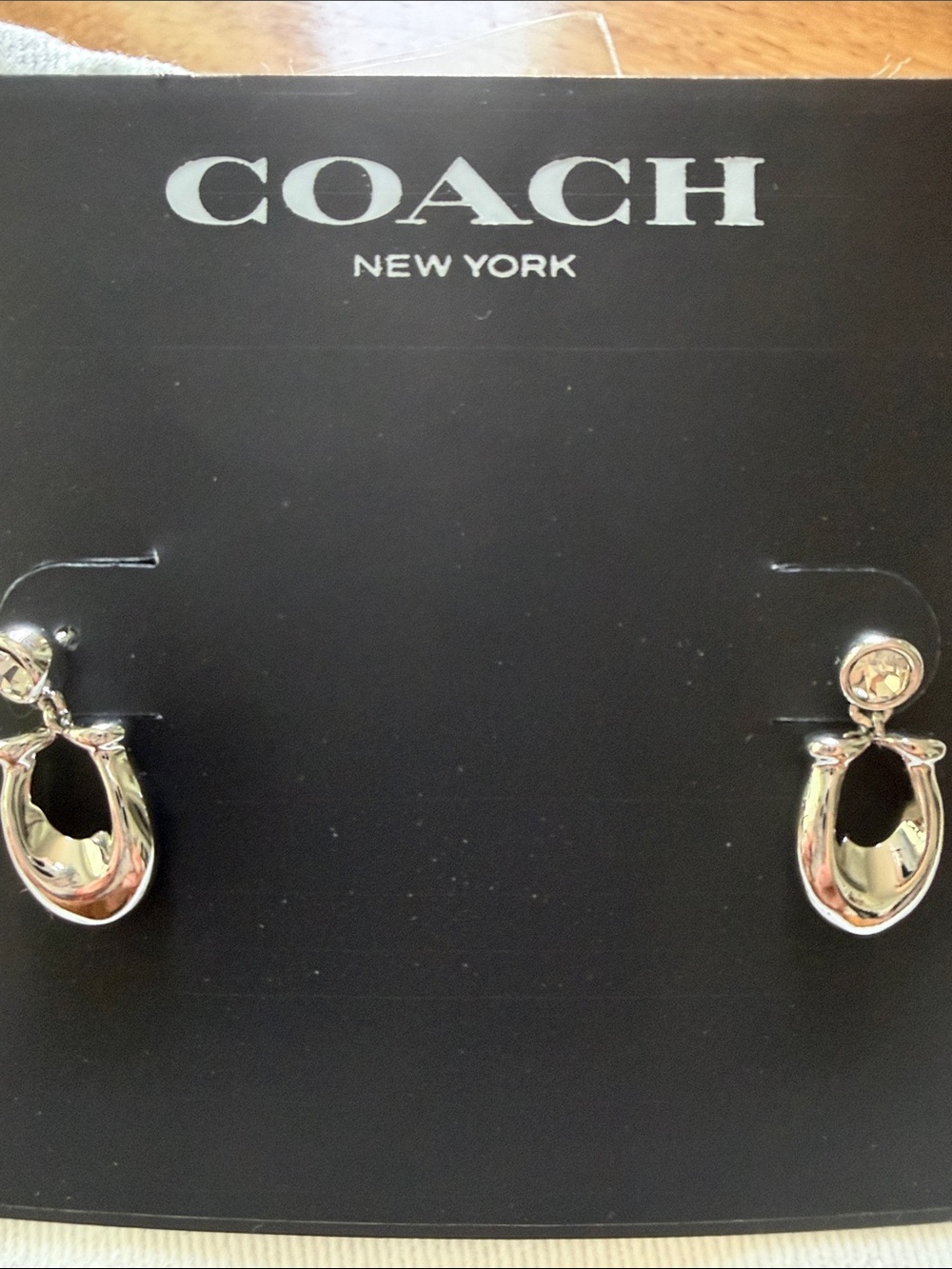 NWT COACH Sterling Silver Horseshoe Earrings - Picture 3 of 5